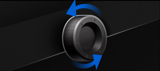 Rotate interaction: turning the dial adjusts values