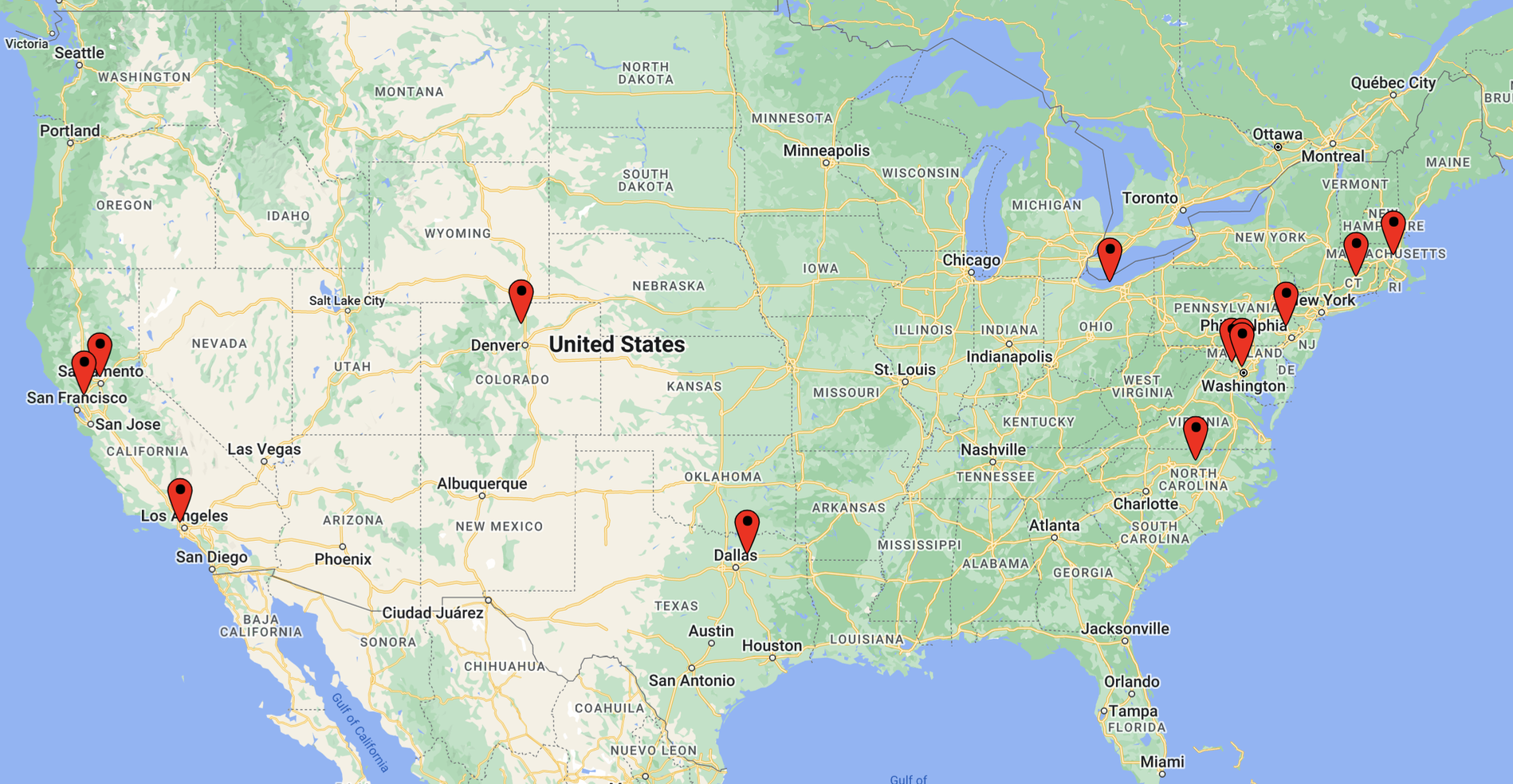 Participant locations across 10 U.S. states