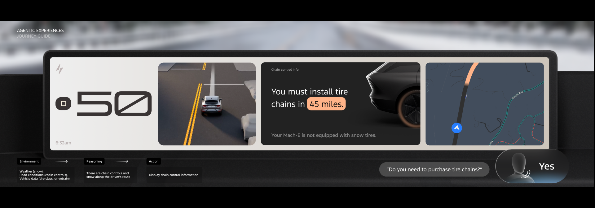 On the Road: a tire chain requirement warning