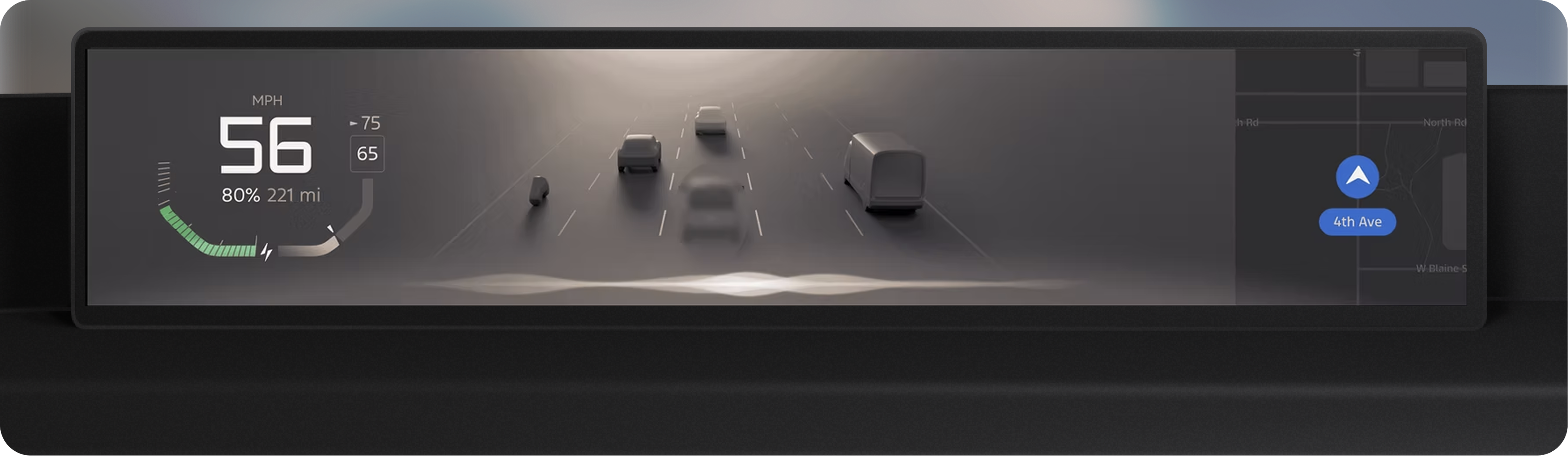 Listening state: HMI showing the AI in listening mode