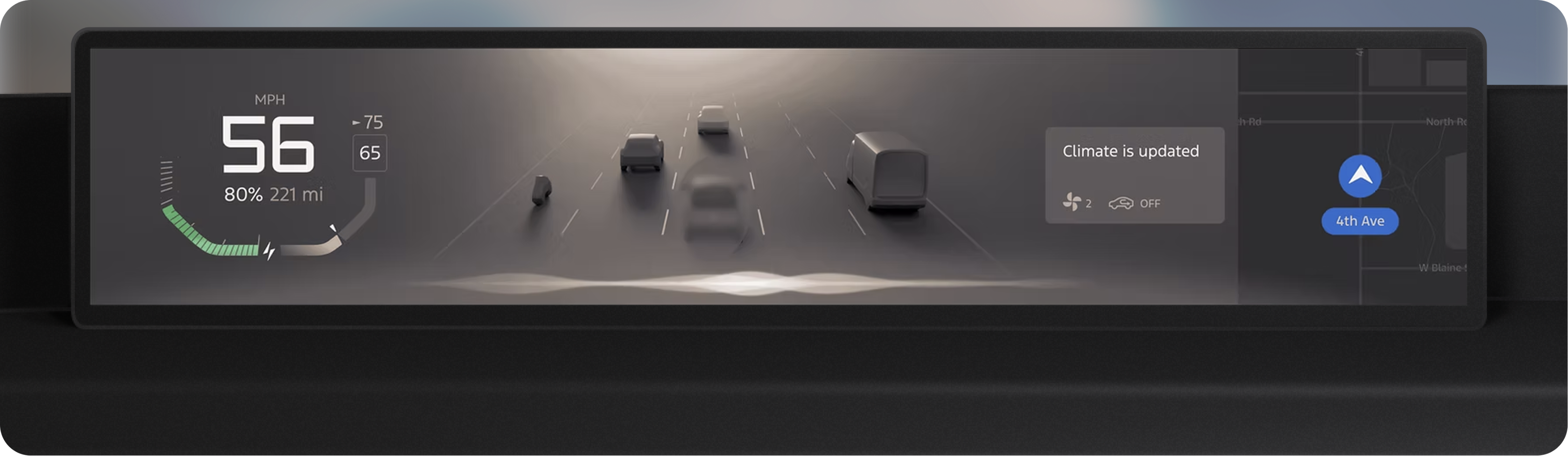 Responding state: HMI showing the AI response and system change confirmation