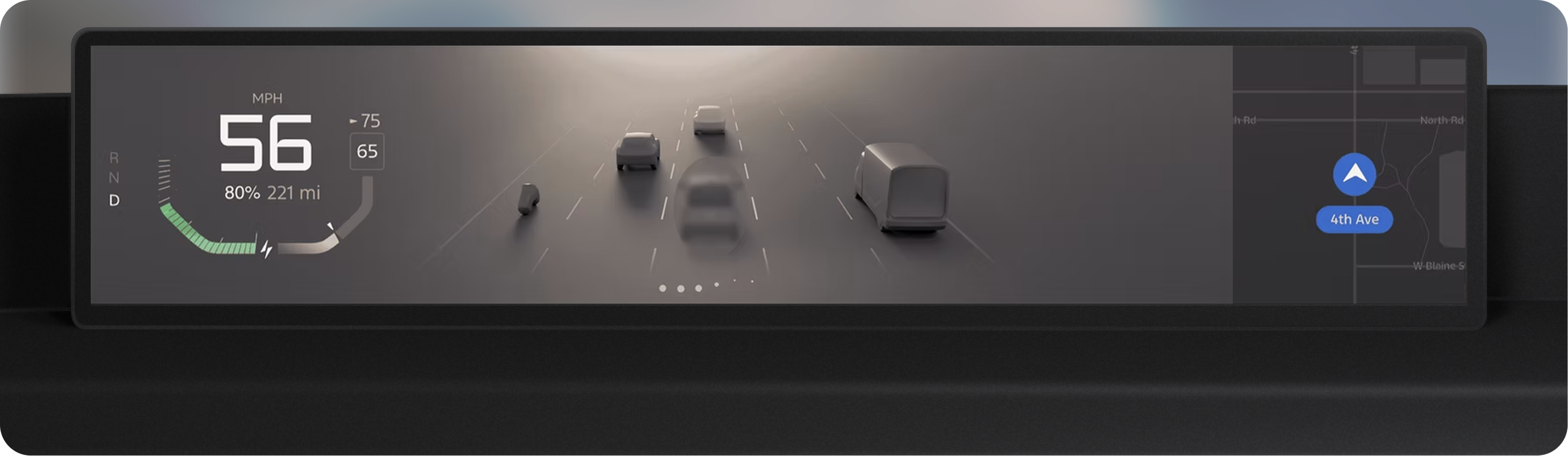 Thinking state: HMI showing the AI processing the request