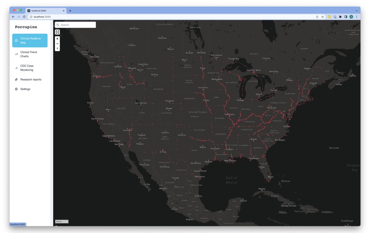 Clinical Realtime Map showing STI case density across the United States